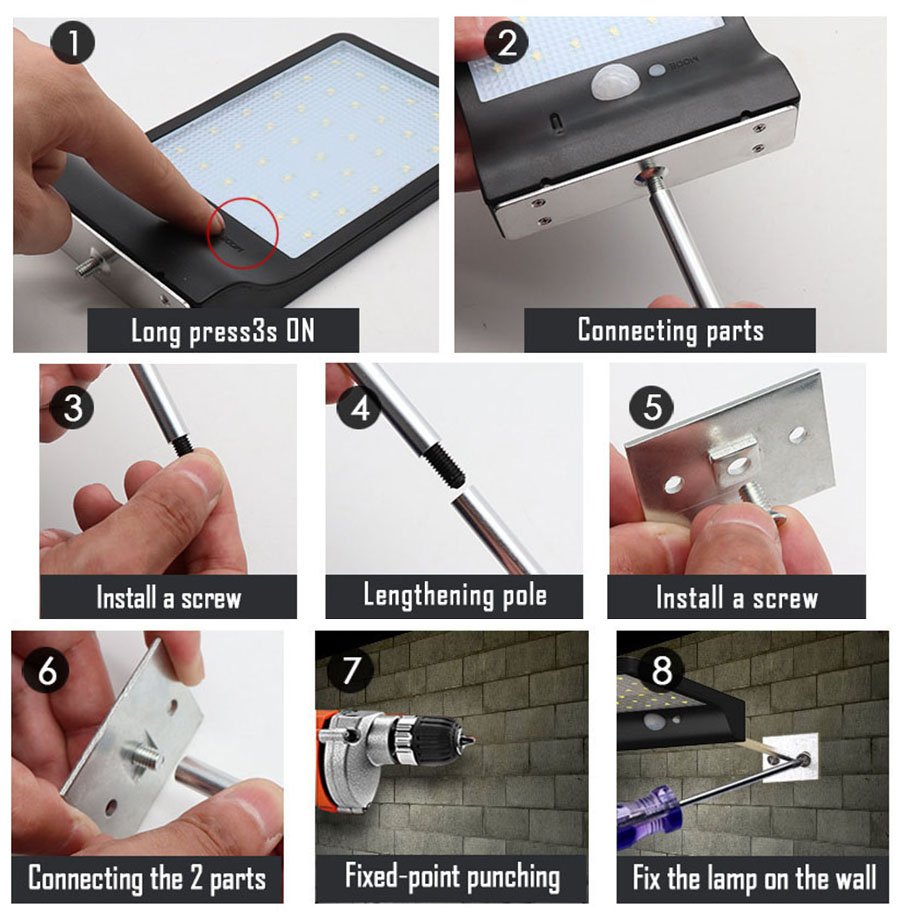 Installation for Outdoor Motion Sensor Light 48 LEDs