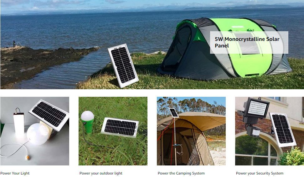 12v monocrystalline solar panel, small solar panel 5 watts